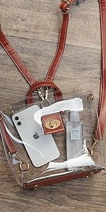 Clear Zipper Cross Body Bag with Vegan Leather Trim | Amazon (US)
