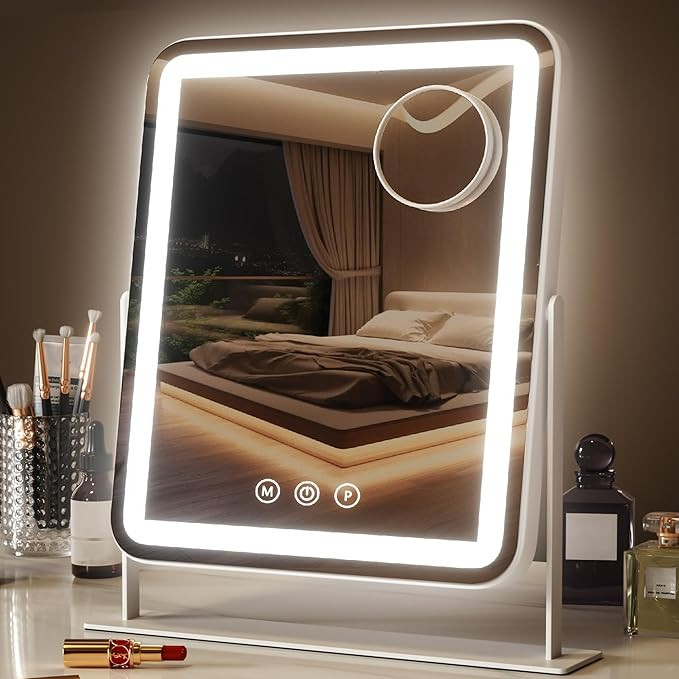 Saliwa Vanity Mirror with Lights, Lighted Makeup Mirror with 3 Modes, 5X Magnification Mirror, St... | Amazon (US)
