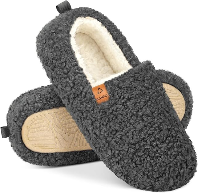 ATHMILE Fuzzy Slippers for Women House Slippers Memory Foam Curly Loafer with Polar Fleece Lining... | Amazon (US)