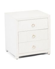 22x18x24 Quinn 3 Drawer Raffia Side Table | TJ Maxx