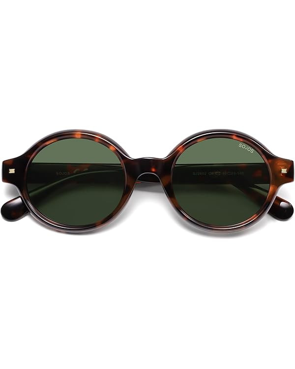 SOJOS Small Retro Round Polarized Sunglasses for Women Men, 80s 90s Vintage Sunnies SJ2602 | Amazon (US)