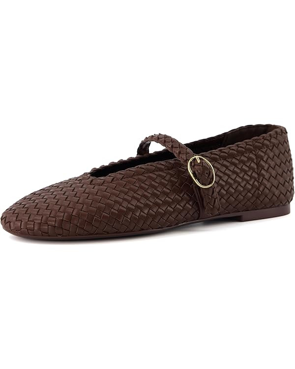 CUSHIONAIRE Women's Bistro Woven Mary Jane Flat +Memory Foam, Wide Widths Available | Amazon (US)