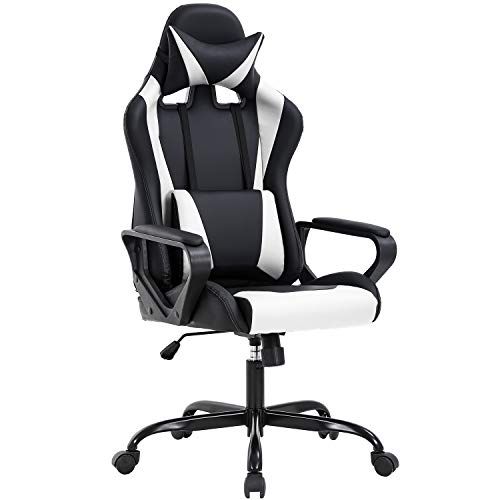 High-Back Gaming Chair PC Office Chair Computer Racing Chair PU Desk Task Chair Ergonomic Executi... | Amazon (US)