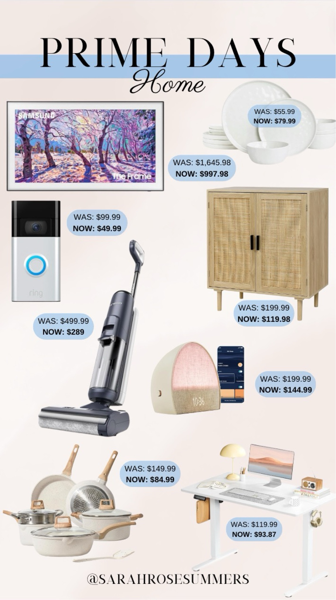 Amazon Prime Day! Home on Sale! Samsung Frame TV. Ring Doorbell. Standing Adjustable Desk. Hatch Restore 2. Carote Pots & Pans Sets. White Plates and Bowls Set. Buffett Kitchen Storage Cabinet. Tineco Cordless Wet Dry Vacuum cleaner and mop. 

#LTKHome #LTKSaleAlert