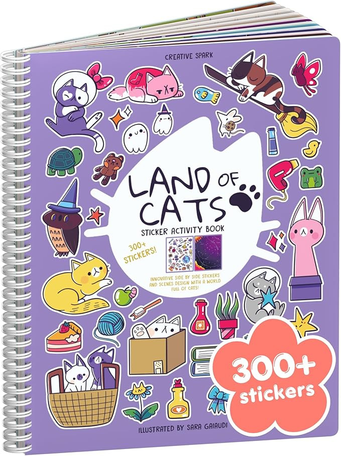 Land of Cats 300+ Kids Sticker Book by Cupkin Toddler Road Trip Coloring and Sticker Book, Road T... | Amazon (US)