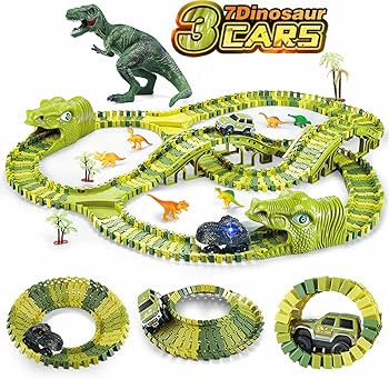 Amazon.com: Dinosaur Toys, 260 Pcs Dinosaur Car Race Track Toy with 3 Cars Playset, Includes 250 ... | Amazon (US)