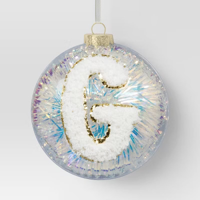 Christmas Monogram Plastic Tinsel Ball G - Wondershop™ | Target