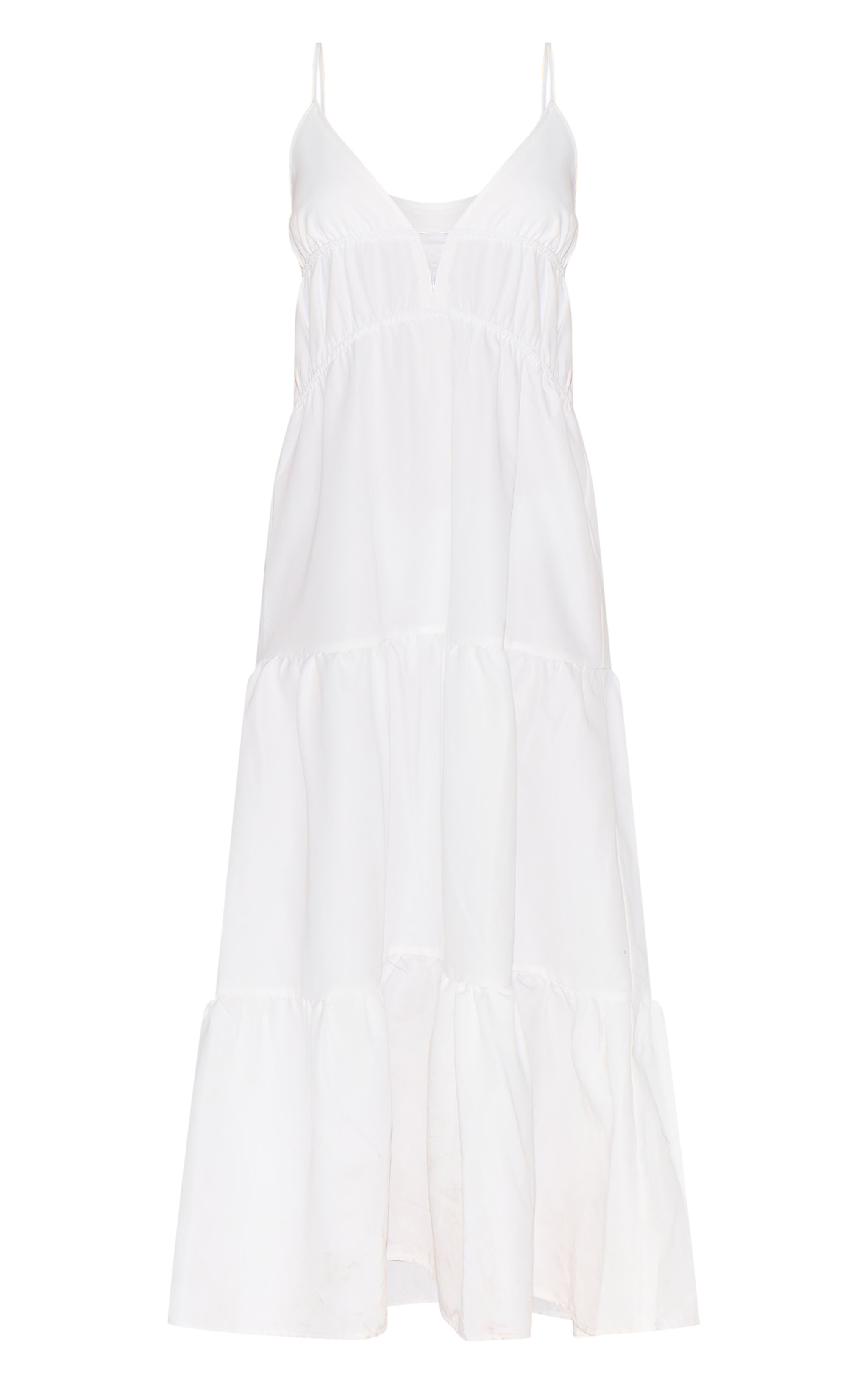 Petite White Strappy Tiered Maxi Dress | PrettyLittleThing US