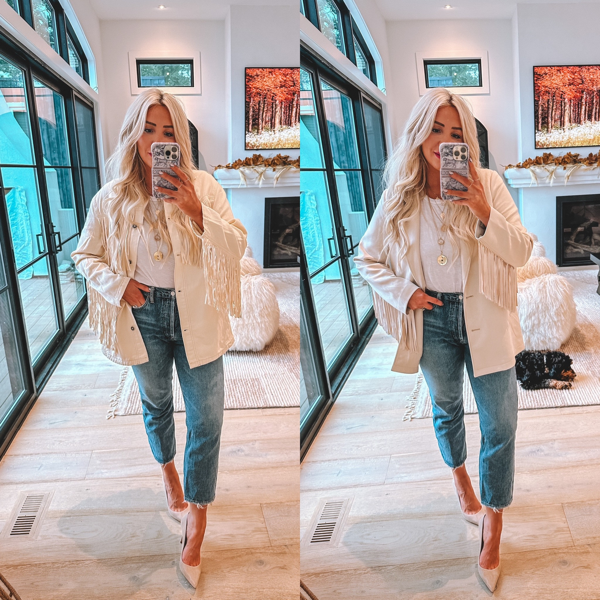 Super similar jackets one for $228.00 the other for $148.00 .. favorite cropped denim 