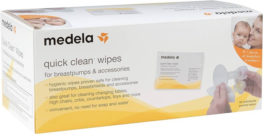 Medela Quick Clean Breast Pump And Accessory Wipes, 40 Count, Individually Wrapped Convenient And... | Amazon (US)