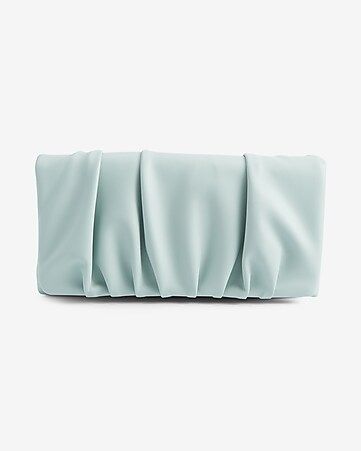 Ruched Vegan Leather Clutch | Express