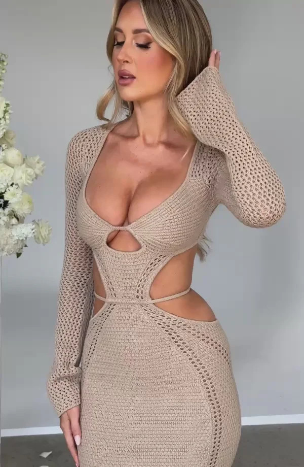 Nadine Maxi Dress - Beige | Babyboo (global)