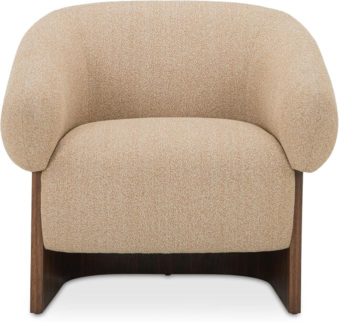 Galadric Accent Chair, Curved Back, Wide Seat, Flecked Micro Bouclé Upholstery, Flecked Tan | Amazon (US)