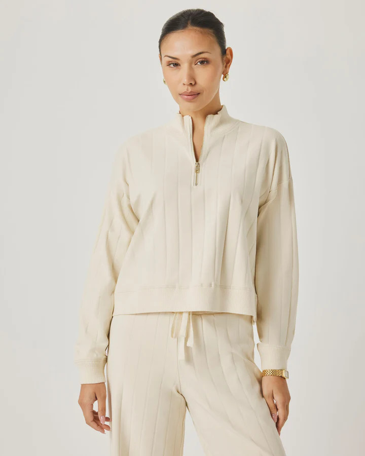 Splendid x @Cellajaneblog Wide Rib Quarter Zip | Splendid