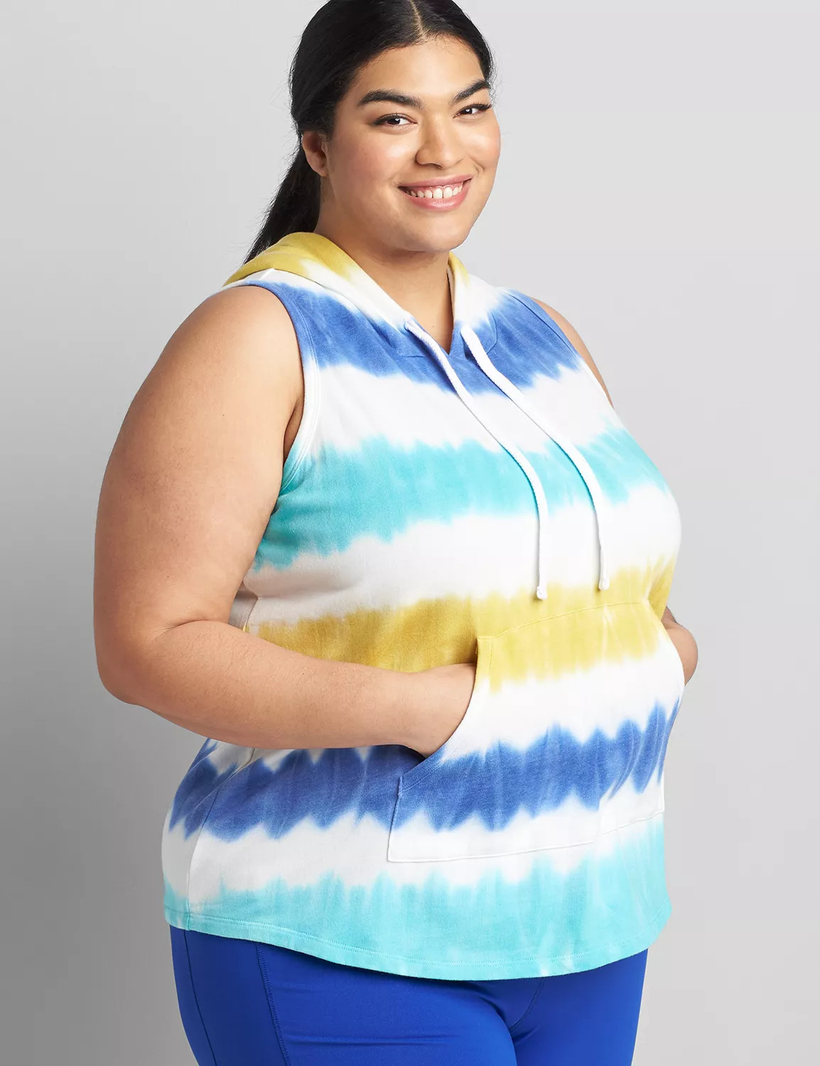 Lane Bryant Women's Livi Sleeveless Hooded Sweatshirt 14/16 Florida Tie Dye | Lane Bryant (US)