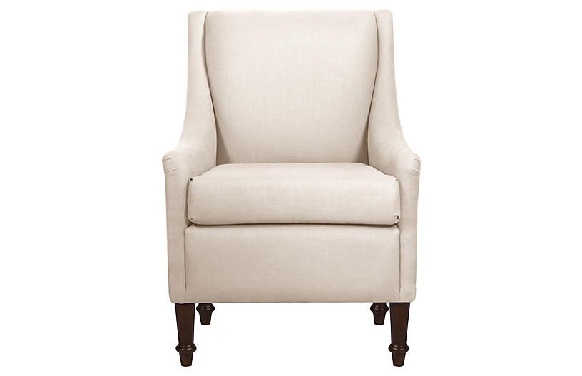 Holmes Accent Chair, Talc Linen | One Kings Lane