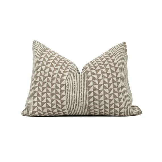 Geometric Designer Pillow Cover | Aegean Stripe | High End Pillow | Trendy Throw Pillow | 100% Li... | Etsy (US)