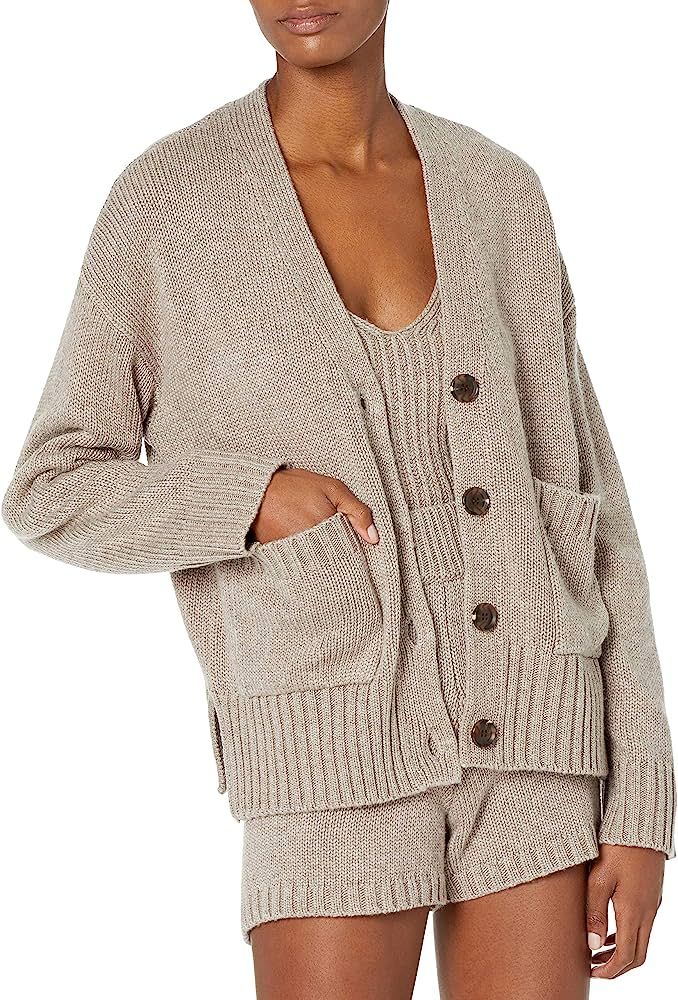 The Drop womens Brigitte Chunky Button Front Pocket Ribbed Cardigan | Amazon (CA)