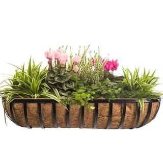 Vigoro 36 in. Metal English Flat-Wire Horse Trough Coco Planter-HTR36TBVG - The Home Depot | The Home Depot