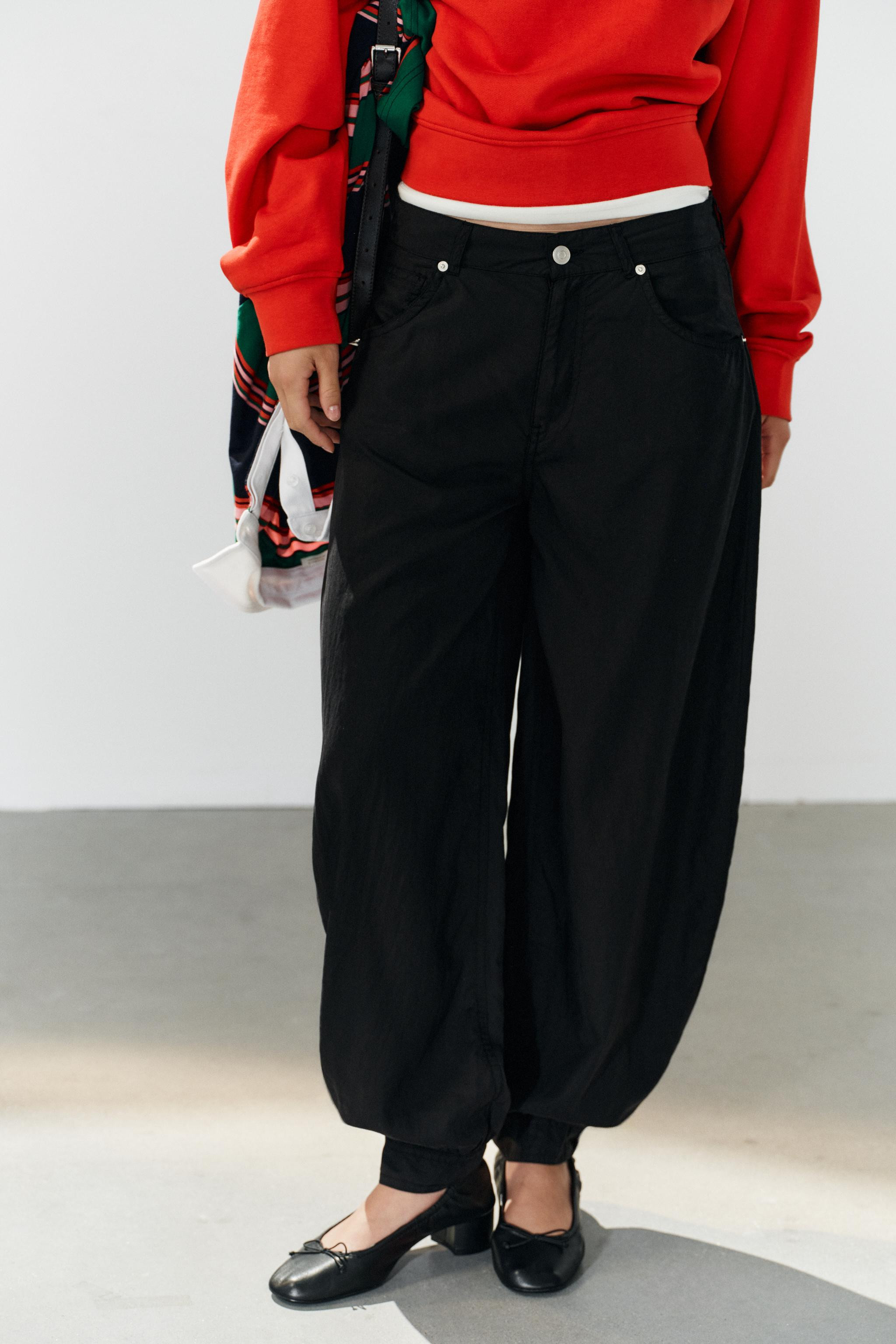 FLOWY CUFFED BALLOON PANTS | Zara US