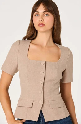 Short Sleeve Square Neck Blazer | ASTR The Label (US)