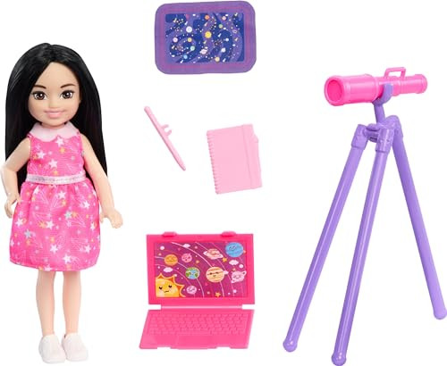 Barbie Toy Set, Chelsea Can Be Astronomer, Brunette Small Doll with 5 Science-Themed Accessories Including a Telescope | Amazon (US)