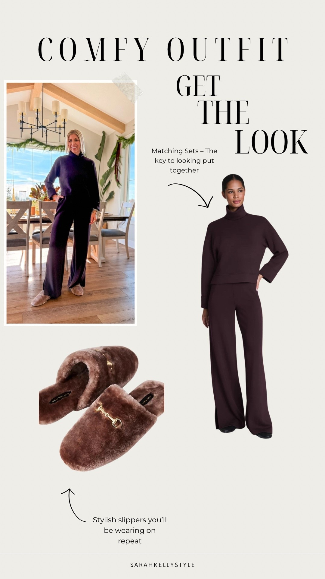 The Comfy Look
Cozy but elevated my favorite kind of lounge look a matching set instantly makes you feel put together. The wide leg silhouette keeps it chic and yes, the fuzzy slippers are mandatory for maximum comfort. 

#LTKSeasonal #LTKOver40 #LTKStyleTip