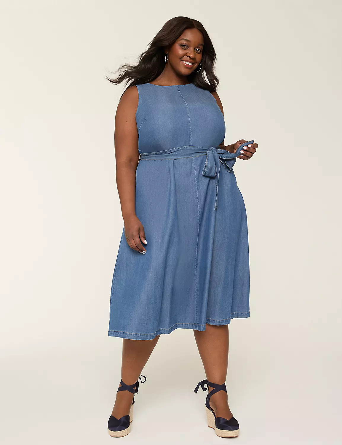 Boatneck Denim Midi Dress | Lane Bryant (US)