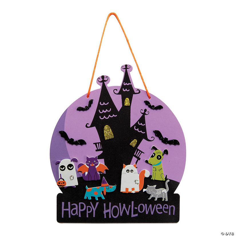 Halloween Haunted House Animal Sign Craft Kit - Makes 12 | Oriental Trading Company