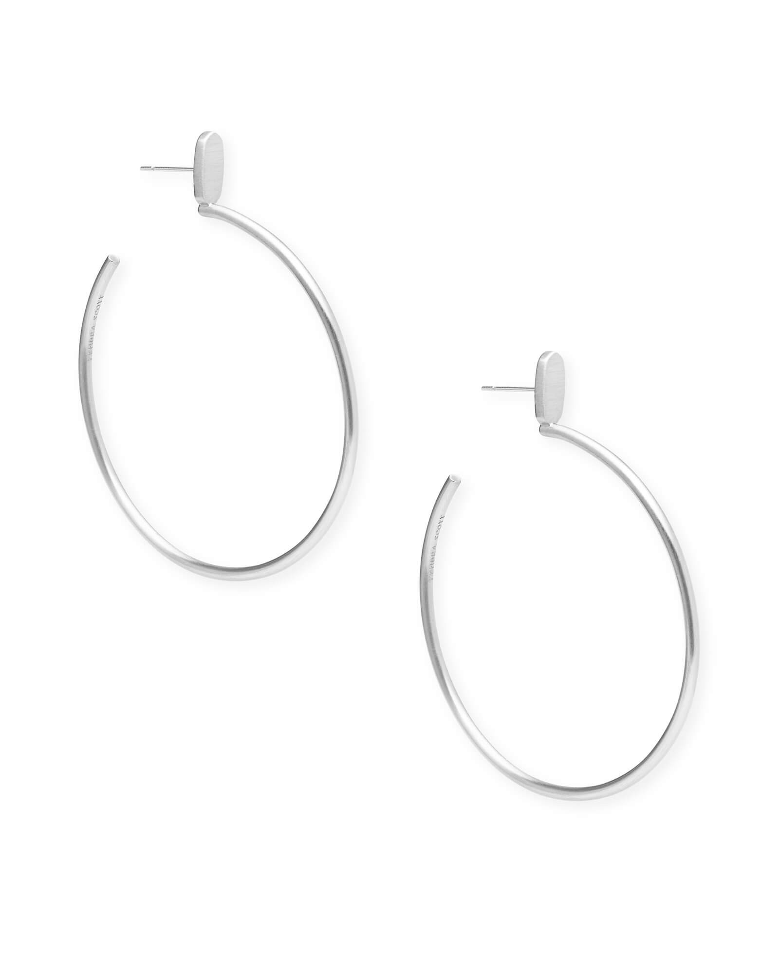 Pepper Hoop Earrings in Bright Silver | Kendra Scott