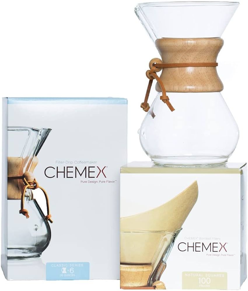 CHEMEX Bundle - 6-Cup Classic Series - 100 ct Square Filters - Exclusive Packaging | Amazon (US)