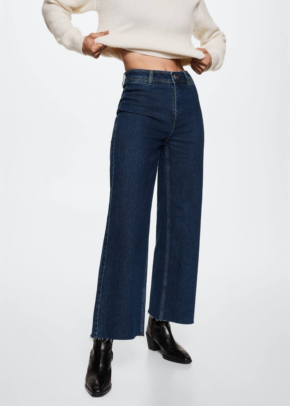 Jeans culotte high waist -  Women | Mango United Kingdom | MANGO (UK)