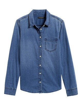 Quinn Straight-Fit Denim Shirt | Banana Republic (US)