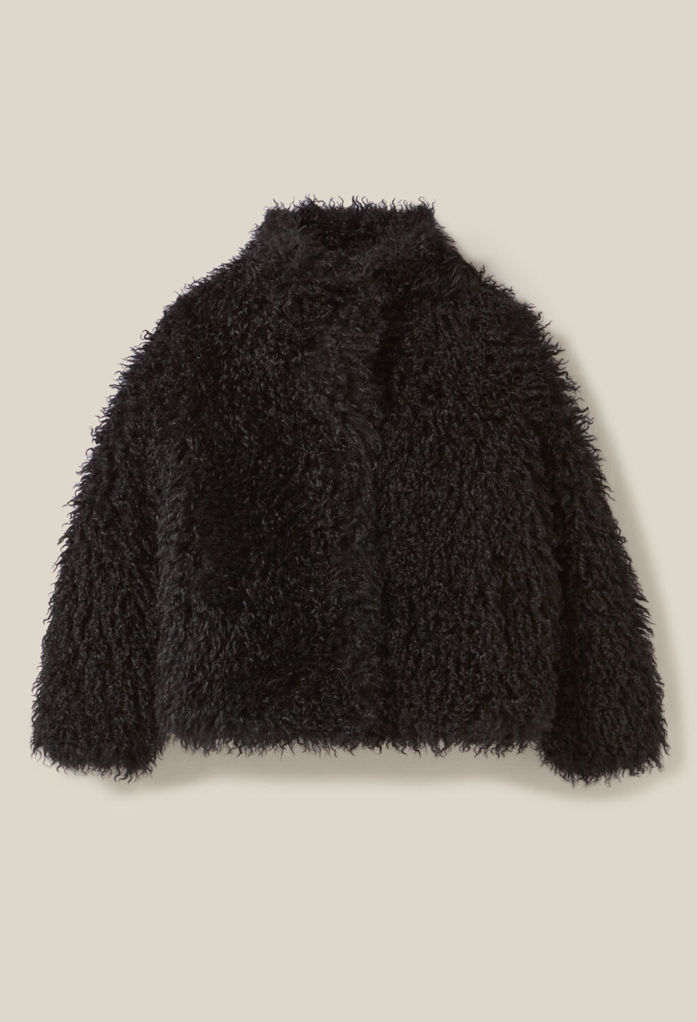 Mantel aus schwarzem Kunstpelz | Claudie DE | Claudie Pierlot (FR, DE, ES, UK)
