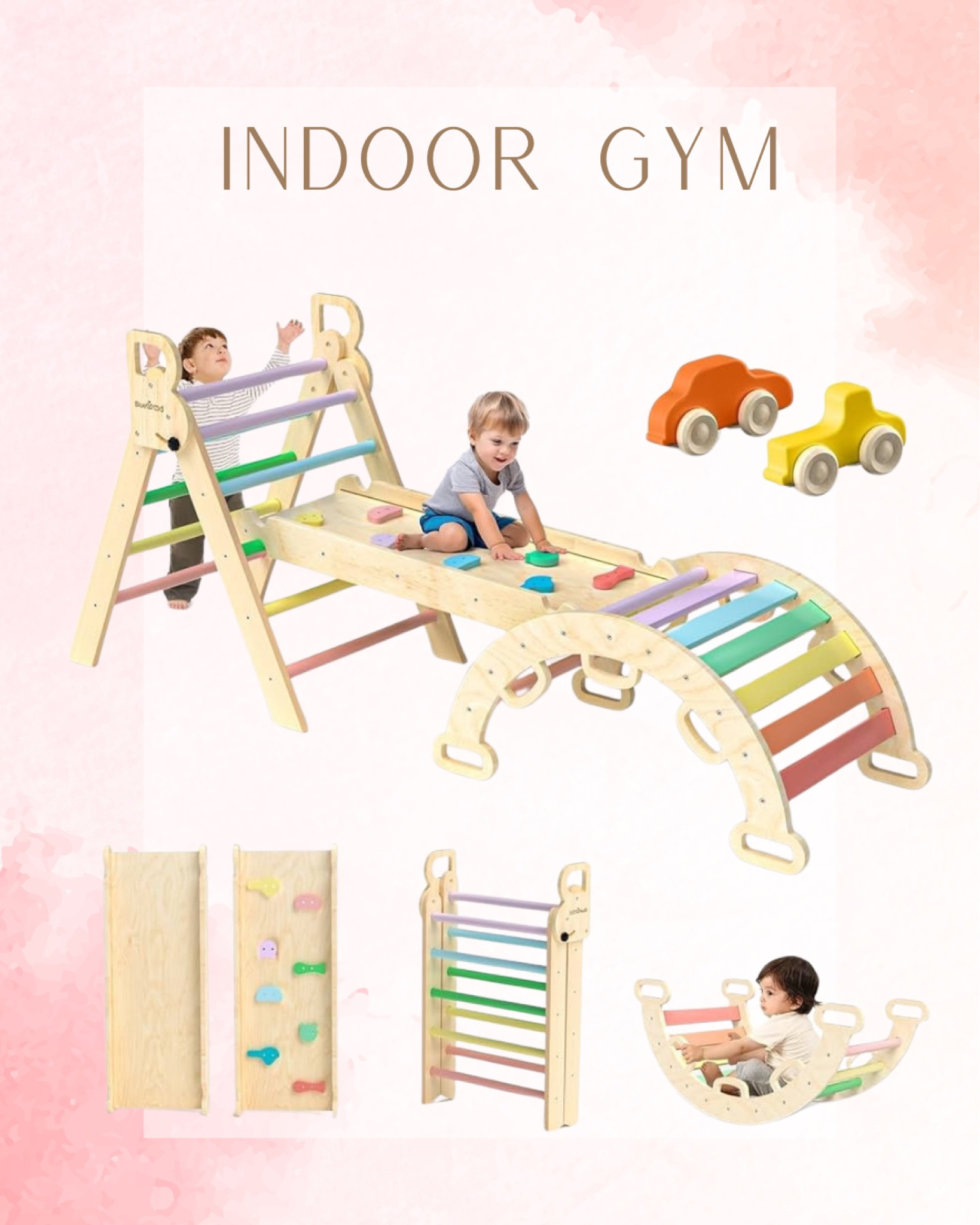 Rainbow Baby Climbing Toys Wooden Montessori Climbing Set with Arch&Ramp&Ladder Baby Climber Indoor Jungle Gyms for Toddlers Montessori Toys 

#LTKHome #LTKKids #LTKFamily