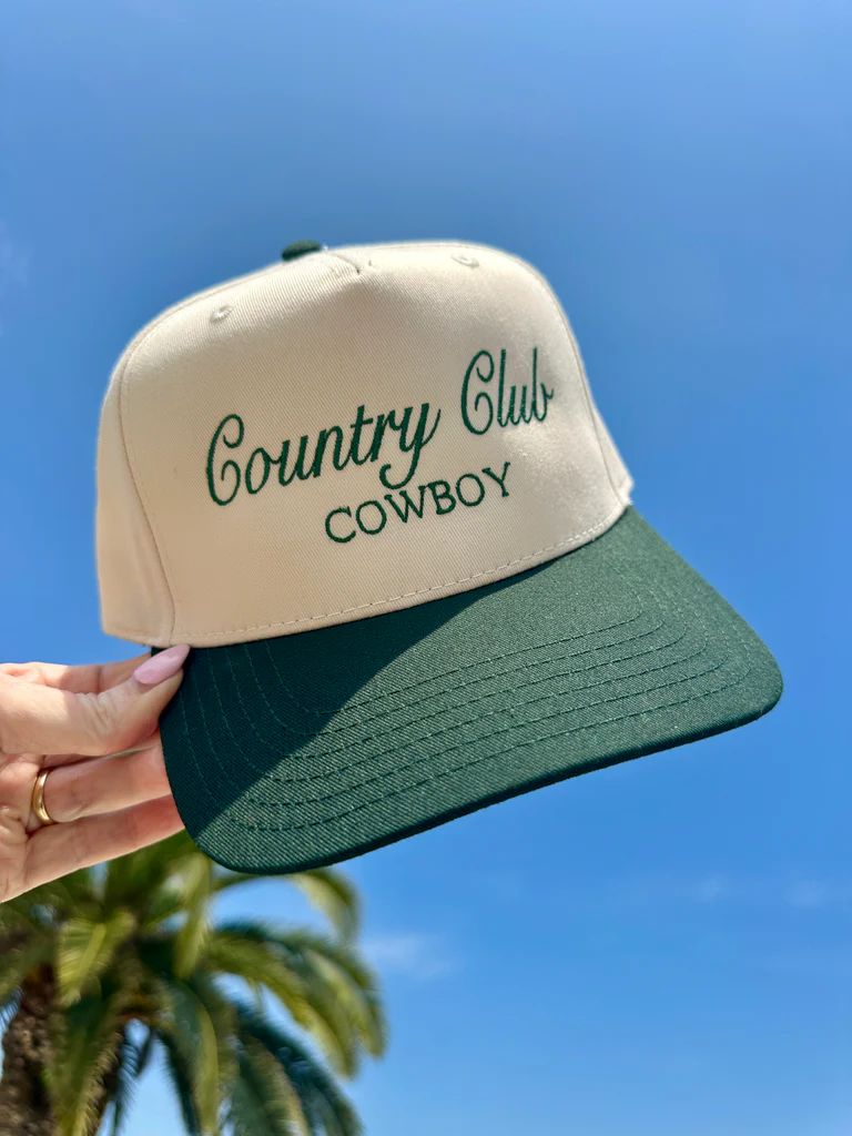 GB ORIGINAL!!!! Country Club Cowboy Trucker Hat in Beige | Glitzy Bella