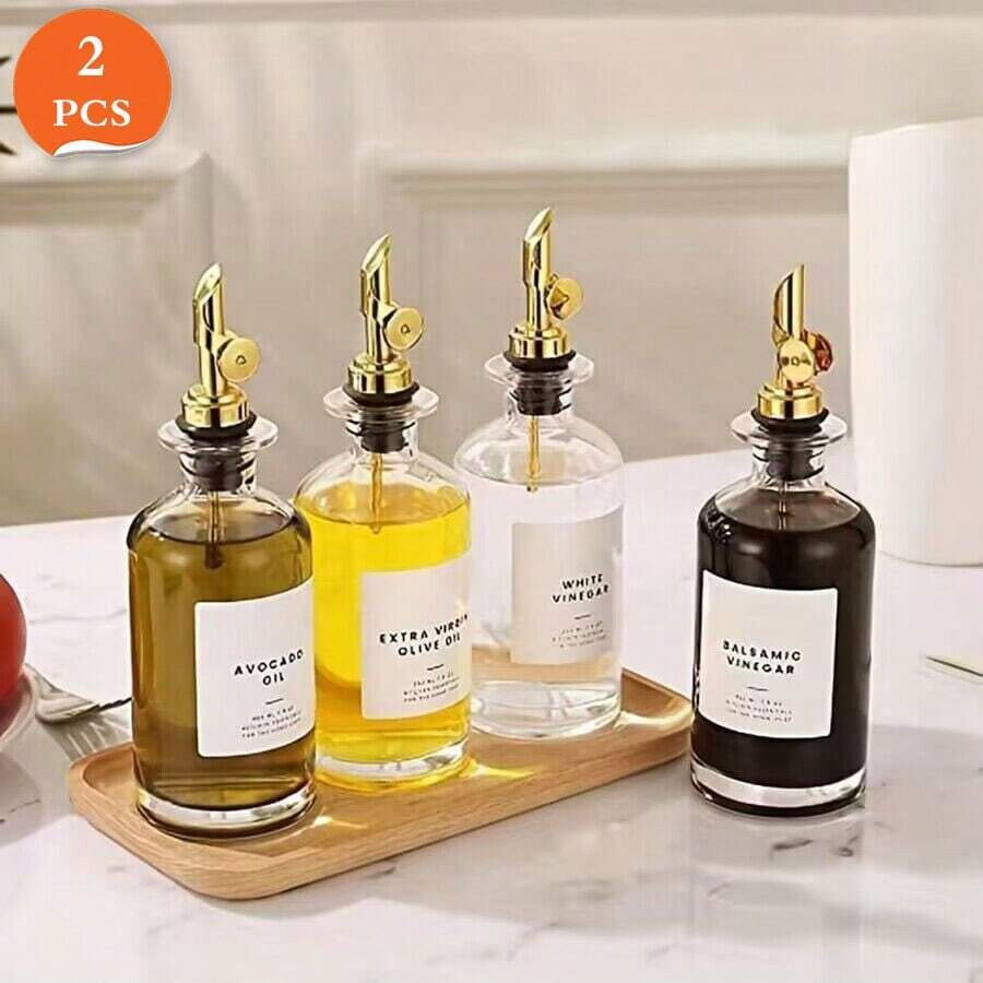 SHEIN X Heather Rae 2pcs Olive Oil Dispenser Bottle For Kitchen, Coffee Syrup Dispenser W. Weight... | SHEIN