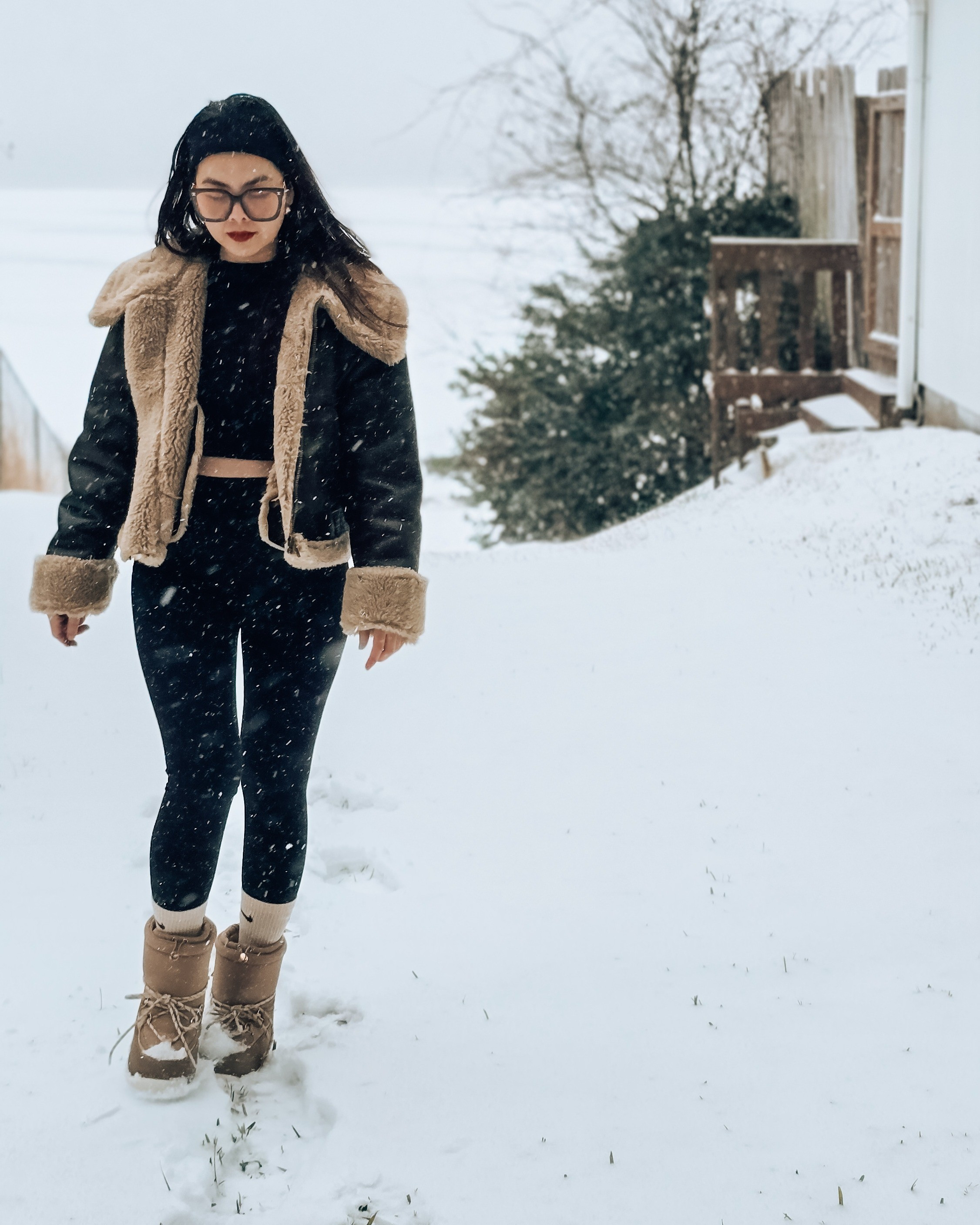 Stay warm, stay stylish! Gear up with a cozy faux shearling jacket and snow boots.#ltkwinter #snowyday #snowstyle

#LTKActive #LTKFitness
