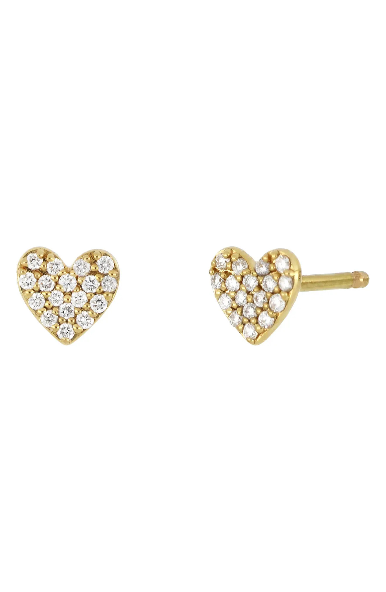 Women's Bony Levy Icons Mini Diamond Heart Stud Earrings (Nordstrom Exclusive) | Nordstrom