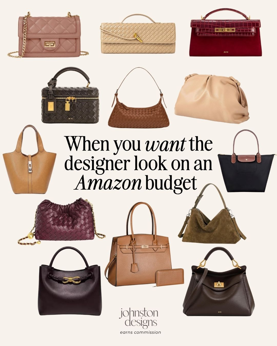 Designer look without the designer price tag 🤎 These Amazon handbags have such an elevated feel with woven textures, structured shapes and rich fall tones that instantly make an outfit look more polished!

Amazon designer inspired bags, affordable handbags, Amazon purse finds, expensive looking handbags, fall handbags, woven shoulder bag, structured tote bag, brown handbags, burgundy purse, Amazon fashion accessories

#amazonfashion #amazonfinds #handbagfinds #fallfashion #designerinspired #affordablefashion #fallaccessories #amazonstyle #pursefinds 

 #LTKootd