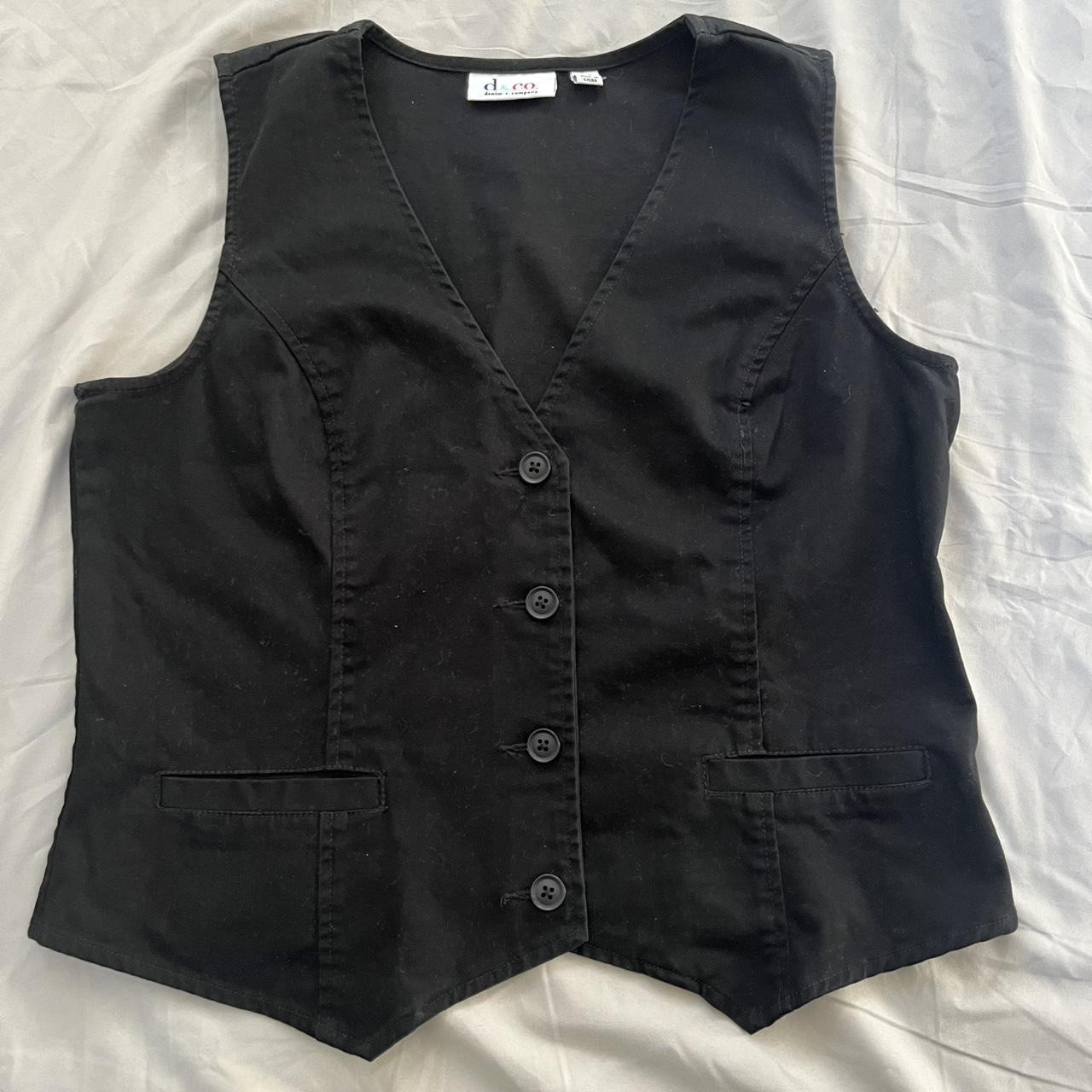 Denim & Co. Women's Vest - Black - 6 | Depop US