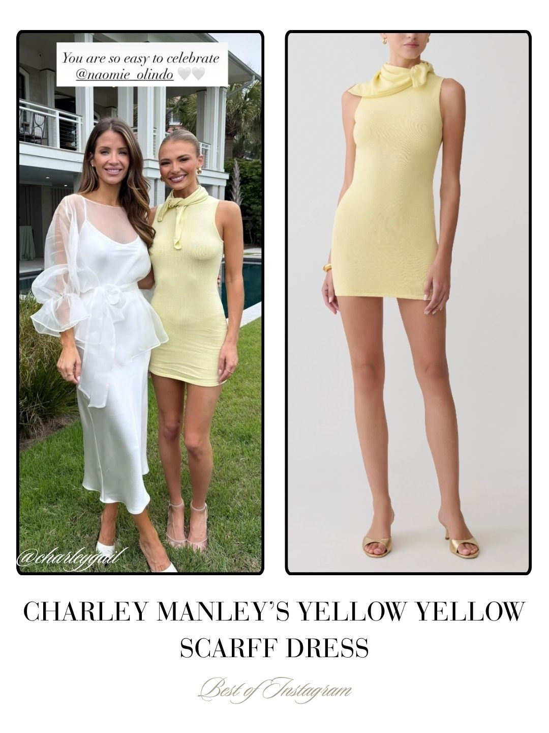 Charley Manely’s Yellow Scarf Dress 📸 = @charleygail