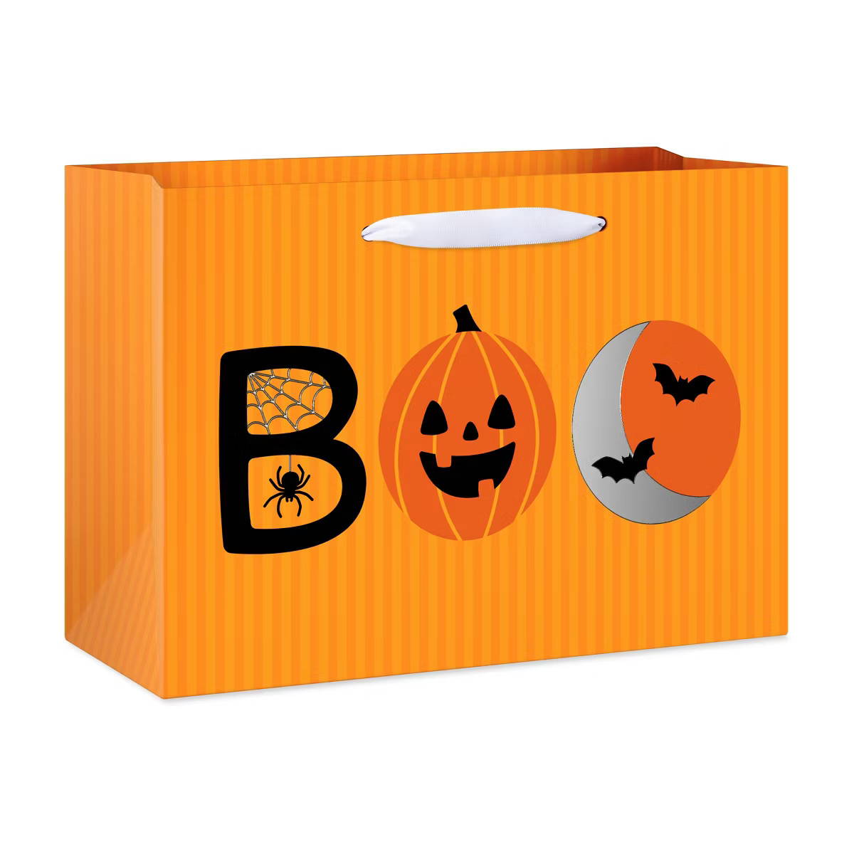 Medium Halloween 'Boo' Gift Bag Orange/Black | Target