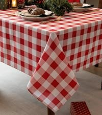 Waterproof Checkered Tablecloth Fabric - Rectangle 58x84 Inch Classic Gingham Buffalo Plaid Table... | Amazon (US)