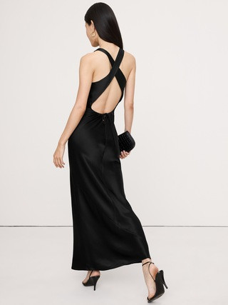Silk Cowl-Neck Gown | Banana Republic (US)