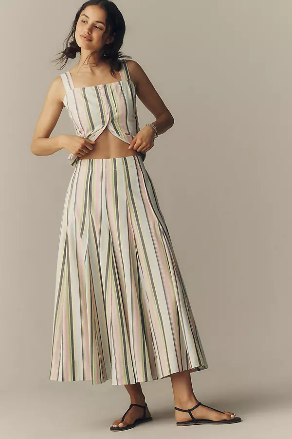 Maeve Striped Maxi Skirt | Anthropologie (US)
