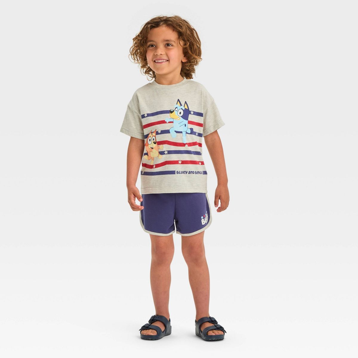 Toddler Boys' Bluey Top and Bottom Shorts Set - Navy Blue | Target