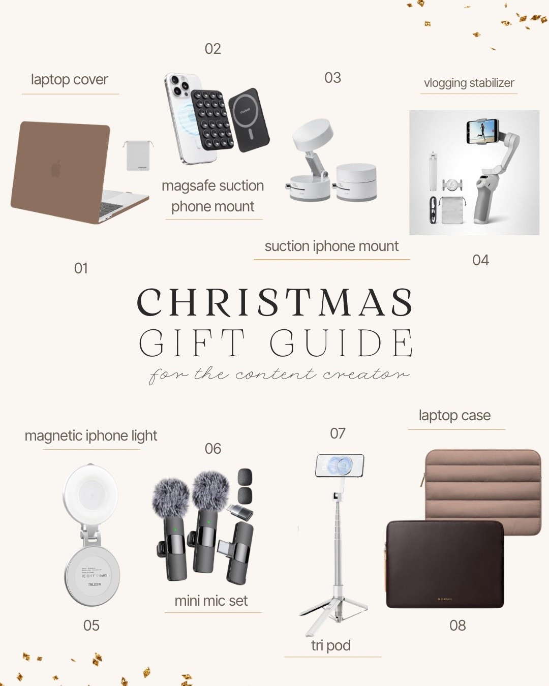 Christmas gift guide for the aspiring content creator or the ones who just need more things that will upgrade their online presence! 

 #LTKContentCreator #LTKMustHaves #LTKContentUpgrades #LTKGiftGuide #LTKHoliday