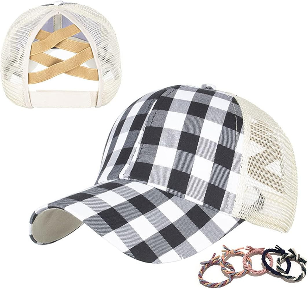 HAOOIE Unisex Checkered Print Baseball Cap Cotton Retro Dad Hat for Men Women Outdoor Sun Hats | Amazon (US)