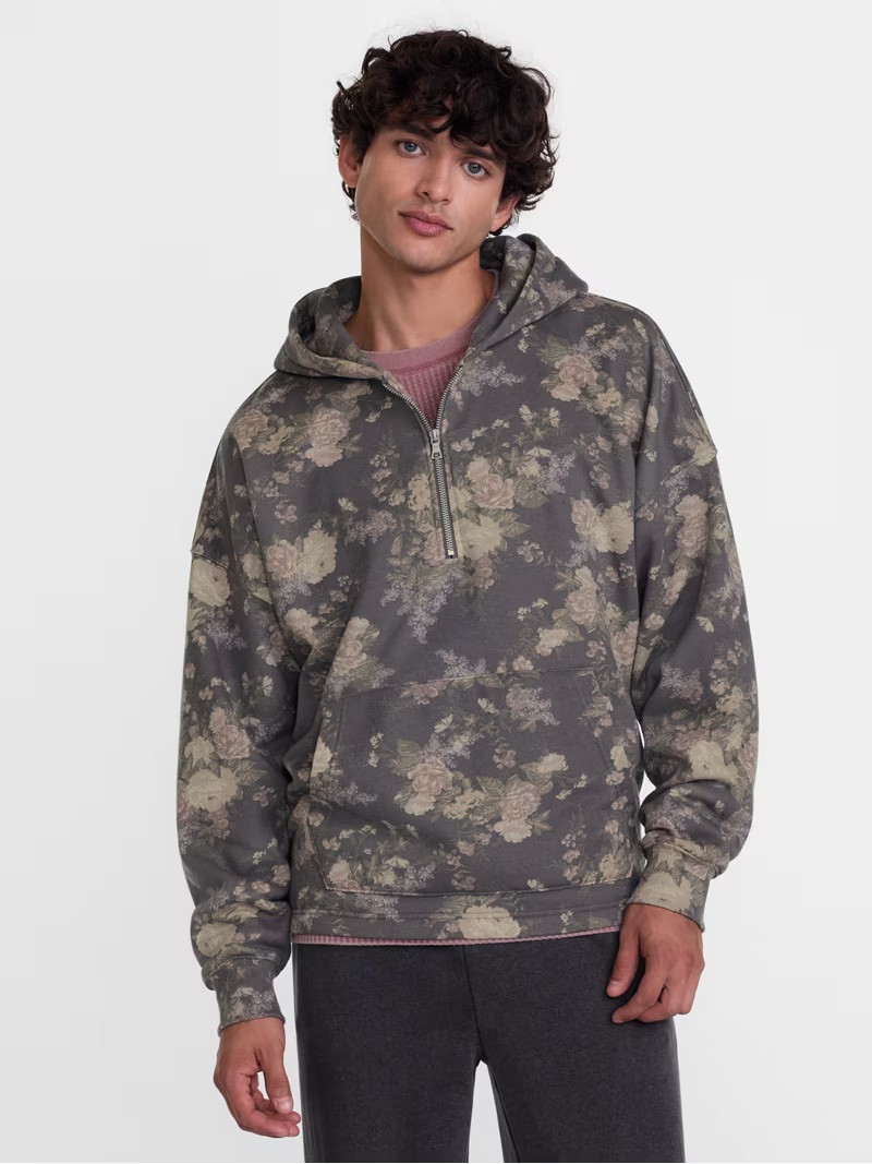 Love this floral quarter zip sweater from Walmart!